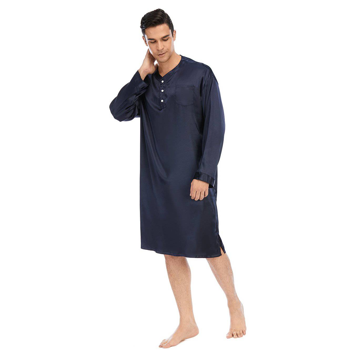 19 Momme Mens Silk Nightshirt Silk Nightwear -  slipintosoft