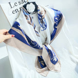 35''x35'' Luxury Floral Printed Silk Square Scarf - slipintosoft