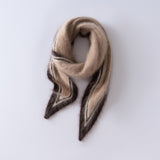 Womens Colorblock Cashmere Triangle Scarf Contrast Stripe Cashmere Neck Scarf