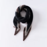 Womens Colorblock Cashmere Triangle Scarf Contrast Stripe Cashmere Neck Scarf