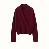 Pull en cachemire pour femme Col en V Pull en tricot de cachemire Wrap en cachemire