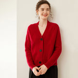 Pull en cachemire texturé pour femme Cardigan à boutons en cachemire à col en V