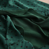 Womens Polka Dot Silk Wrap Dress V Neck Ruffle Sleeve Silk Midi Dress