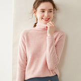 Pull en cachemire à col roulé pour femme Pull en tricot de cachemire à manches longues