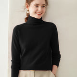 Pull en cachemire à col roulé pour femme Pull en tricot de cachemire à manches longues