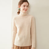 Pull en cachemire à col roulé pour femme Pull en tricot de cachemire à manches longues