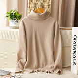 boys and girls cashmere sweater kids turtleneck pullover solid color baby round neck tops - slipintosoft