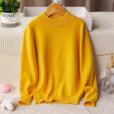 Boys and Girls Crew Neck Cashmere Sweater Kids Cute Solid Cashmere Tops Multi Colors - slipintosoft