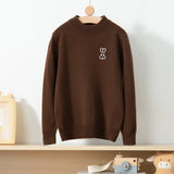 boys and girls crew neck pure cashmere sweater embroidery rabbit cashmere pullover - slipintosoft