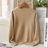 Boys and Girls Half Turtleneck Cashmere Sweater Kids Rib Knitted Solid Cashmere Tops - slipintosoft