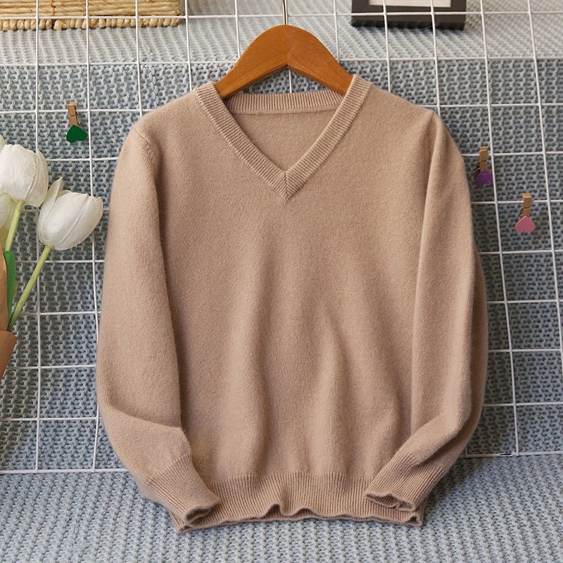 Boys and Girls Pure Cashmere Sweater Kids Long Sleeve Cashmere Pullover Multi Colors - slipintosoft