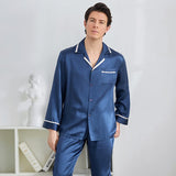 Pyjamas en soie classique set pour les hommes de nuit de luxe de luxe