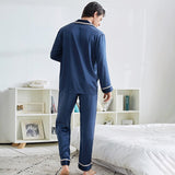 Pyjamas en soie classique set pour les hommes de nuit de luxe de luxe