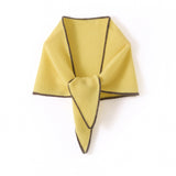 Contrast Trim Pure Cashmere Scarf Cashmere Neck Wrap Ribbed Shawl