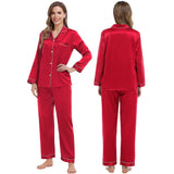 Family Matching Pajamas Set Luxurious Silk Family Pajamas Home Wear for Men and Women - slipintosoft