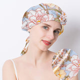 Bouchon de sommeil en soie imprimé floral Emballage de cheveux Bonnet Bonnet Hair pour dormir