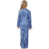 Ensemble pyjama en soie pour filles, pyjama long en soie pour enfants, vêtements de nuit en soie