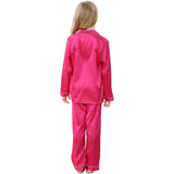 Ensemble pyjama en soie pour filles, pyjama long en soie pour enfants, vêtements de nuit en soie