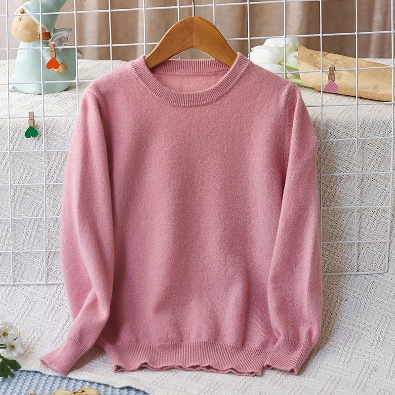 kids cashmere sweater boys and girls crew neck cashmere pullover baby knitted sweater - slipintosoft