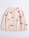 Kids Pure Cashmere Cardigan Playful Mushroom Knit Cashmere Sweater