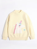 Kids Pure Cashmere Sweater Unicorn Intarsia Knit Cashmere Pullover