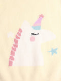Kids Pure Cashmere Sweater Unicorn Intarsia Knit Cashmere Pullover