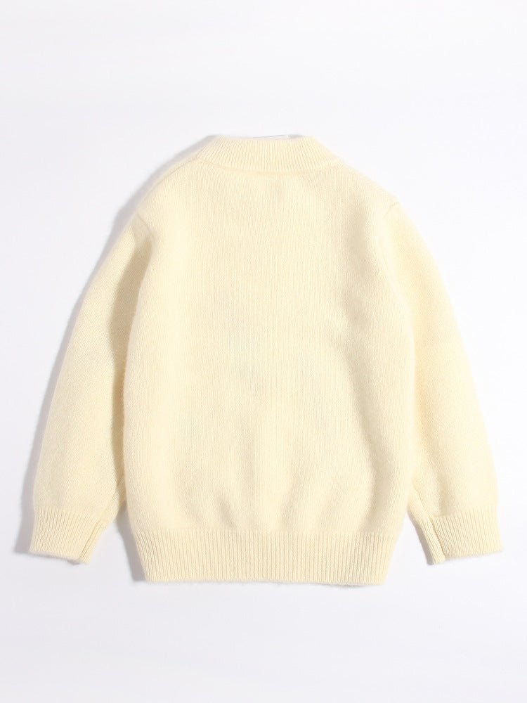 Kids Pure Cashmere Sweater Unicorn Intarsia Knit Cashmere Pullover