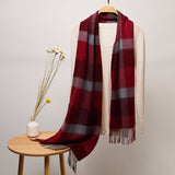 Long Cashmere Scarf with Tassel Plaid Cashmere Warps Multi Styles Winter Gifts - slipintosoft