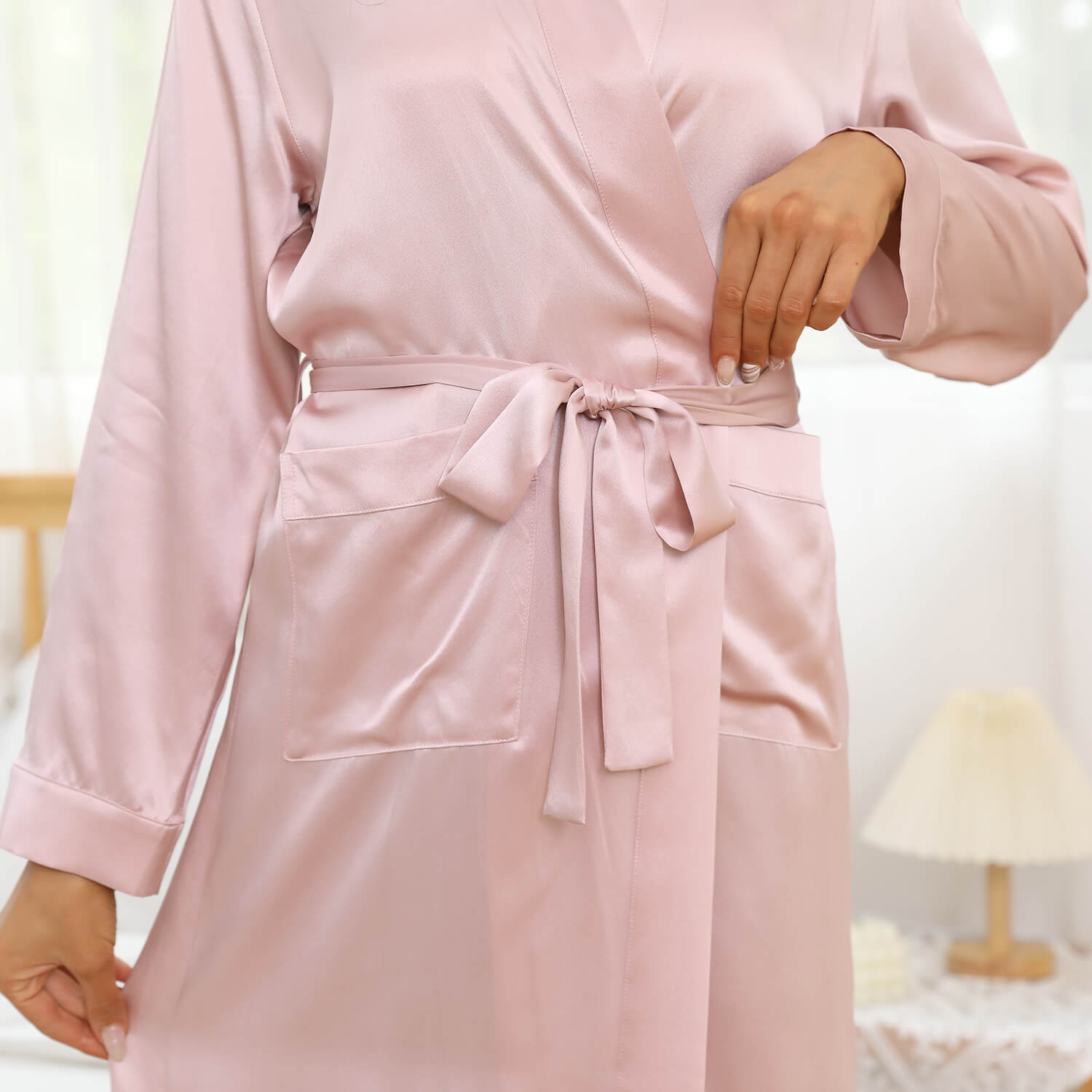 Long Mulberry Silk Robe For Women With Pockets And Belt Luxury Silk Bathrobe - slipintosoft