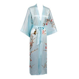 Quality 100% Long Silk Kimono for Women Cherry Blossom Printing Ladies Luxury Mulberry Silk Kimono Robe -  slipintosoft