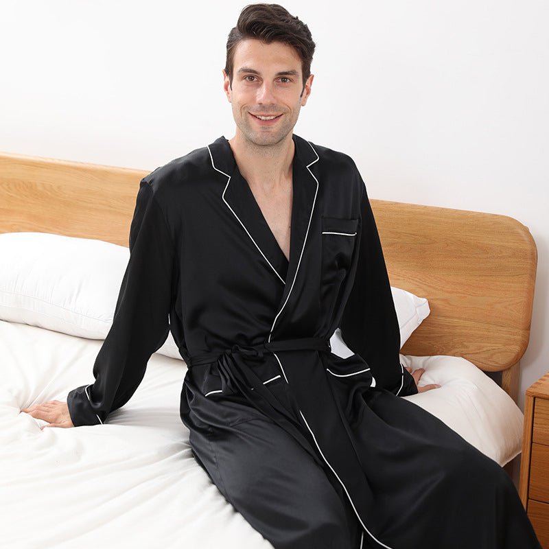 Robe de soie longue pour hommes Luxury Pure Shek Pain de nuit