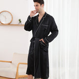 Robe longue en soie pour hommes, peignoir de luxe en soie Pure, vêtements de nuit