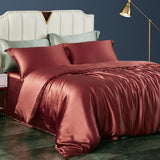 Luxury 22 momme 4pcs Silk Duvet Cover (feuille ajustée)