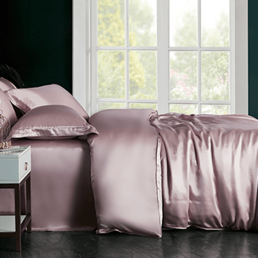 Ensemble de housse de couette en soie de luxe 22 mamans 4 pièces (drap-housse)