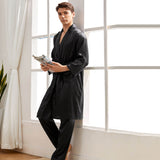 Ensemble Robe en Soie avec Pantalon pour Hommes Ensemble de Vêtements de Nuit Peignoir en Soie