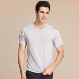 T-shirt en soie à manche classique pour hommes chemises en soie tricot