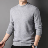 Mens Long Sleeve Cashmere Sweater Mock Neck Cashmere Tops Cashmere Pullover - slipintosoft