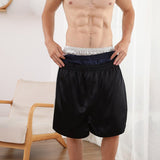 Boxer en soie pour hommes, short, pantalon court confortable en soie