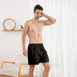 Boxer en soie pour hommes, short, pantalon court confortable en soie