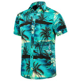 T-shirt en soie pour hommes, chemises hawaïennes, chemise de plage courte en soie