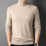 Mens Turtle Neck Cashmere Sweater Warm Long Sleeve Cashmere Pullover - slipintosoft