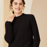 Mock Neck Long Sleeve Cashmere Sweater For Women Soft Warm Cashmere Tops - slipintosoft