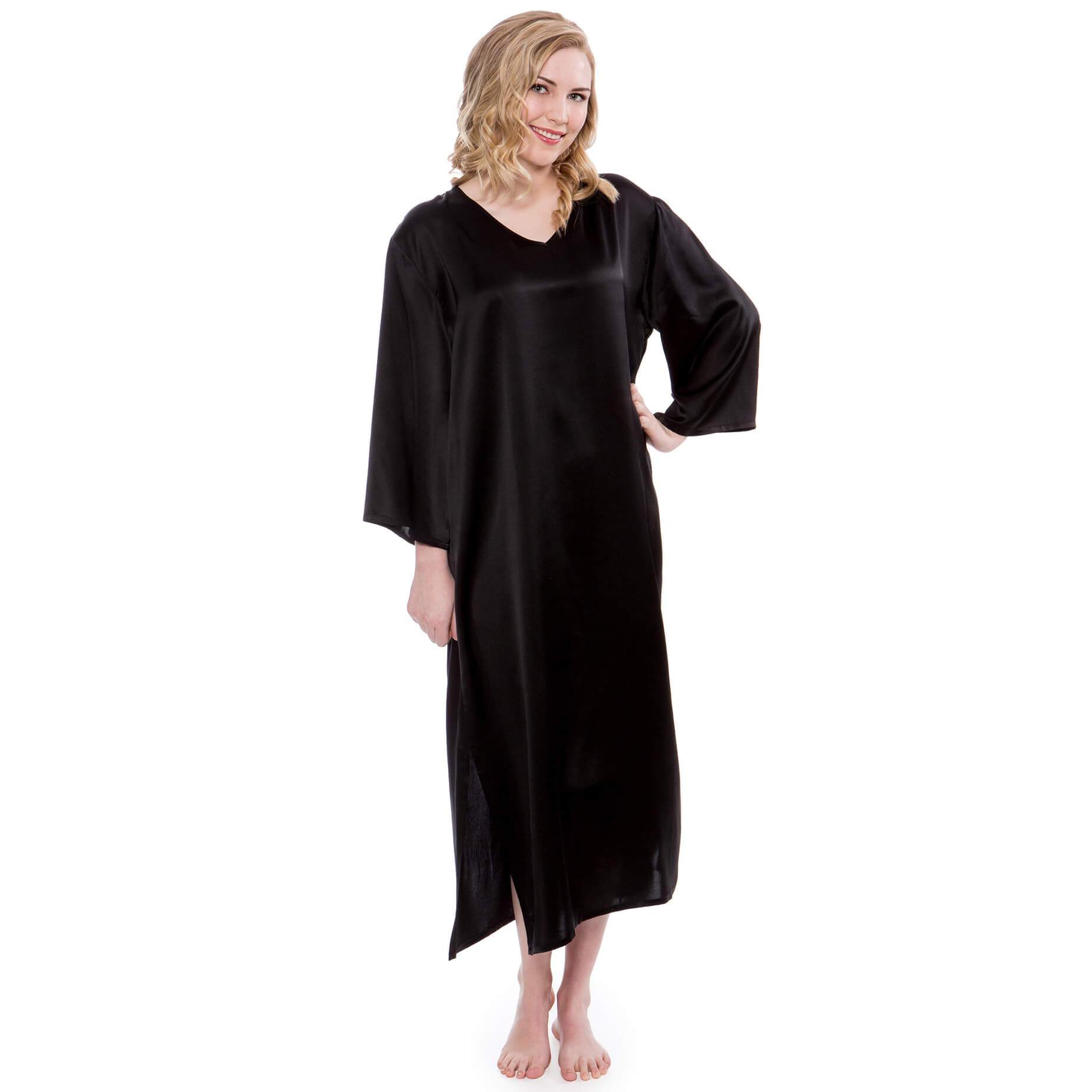 Mulberry Silk Dressing Gown For Women Long Sleeve Loose Pullover Silk Nightwear Sale -  slipintosoft