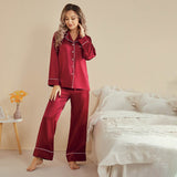 Quality Pure Women Silk Pjs Long Sleeves Nice Luxury Silk Ladies Pajamas Set - slipintosoft