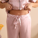 Mulberry Silk Pajama Set for Women Short Sleeve Long Pant Women's Silk Sleepwear - slipintosoft