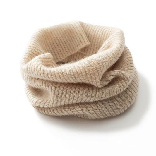 Pure Cashmere Neck Warmer Scarf Solid Ribbing Cashmere Neck Gaiter Fake Collar Cashmere Scarf