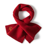Pure Cashmere Scarf Cashmere Neck Warmer with Embroidered Flower