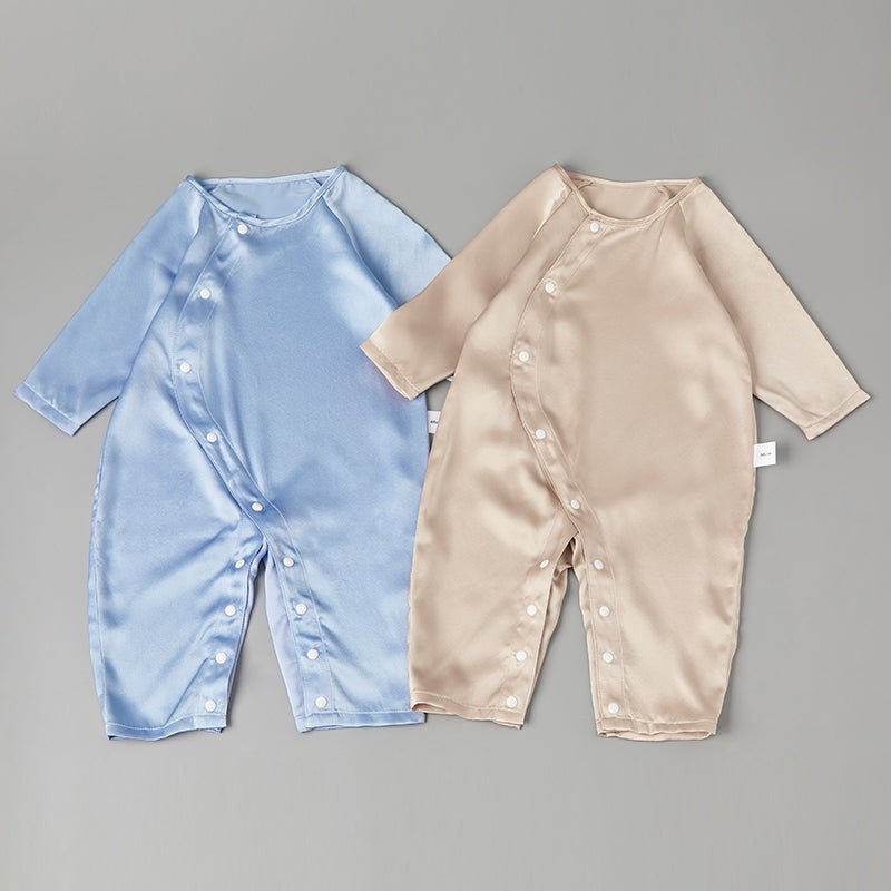 100% Mulberry Silk Classic Long Sleeves Bodysuit For Babies - slipintosoft