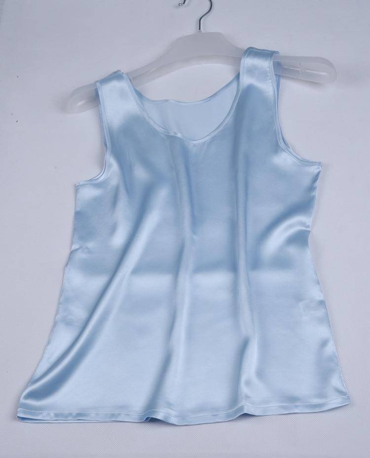 22 Momme Silk Tank Top Round Collar Sleeveless Silk Tank -  slipintosoft