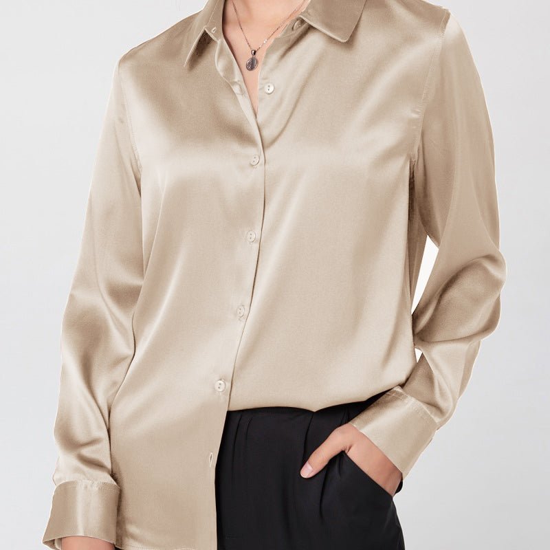 Chemisier en soie pure femme avec cravate / haut / chemise en